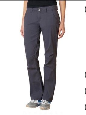 PrAna Women's Sz 2 Halle Straight Hiking Pants Gray Convertible Roll Up Leg EUC